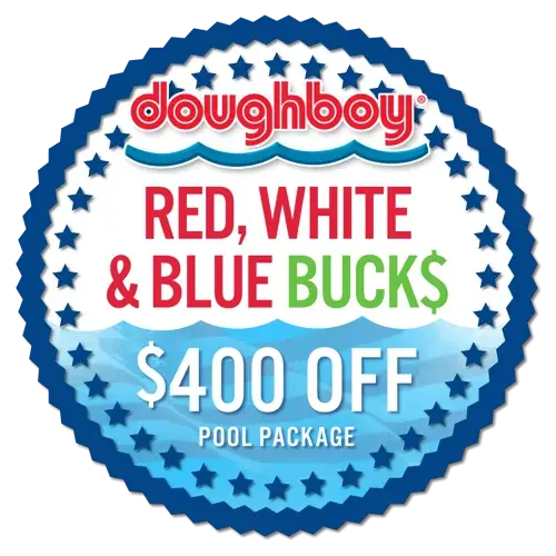 Doughboy Red White & Blue Bucks $400 off pool package