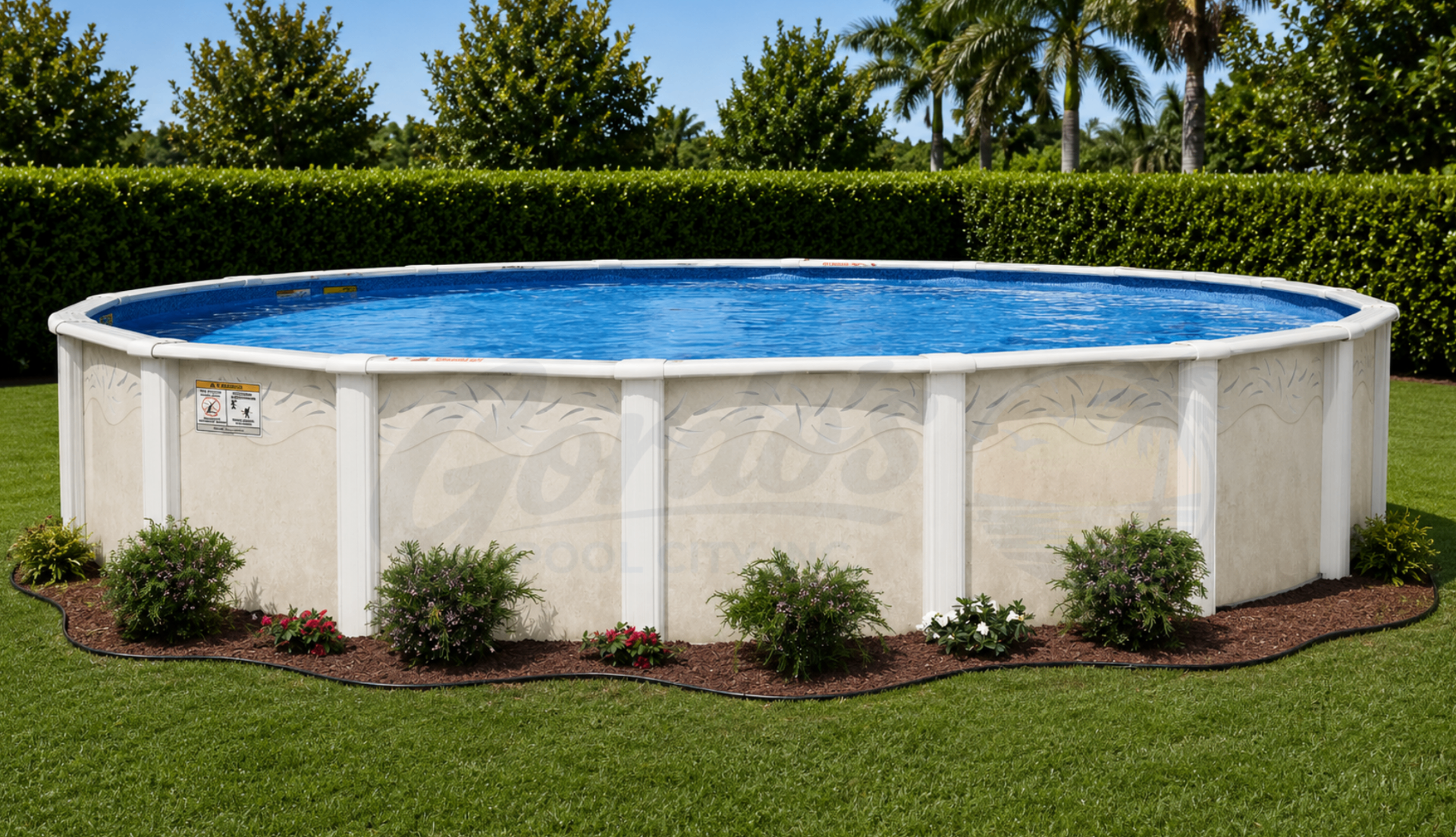 Doughboy Desert Spring above-ground pool installed in a Central Valley backyard